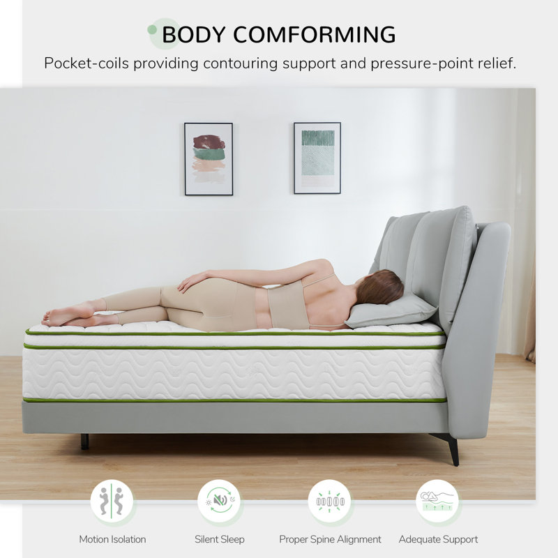 Home 10" Medium Cooling Hybrid Mattress in a Box & Reviews Wayfair